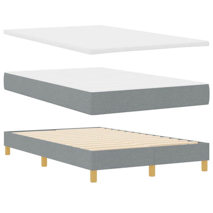 LED Boxspringbett mit Matratze Hellgrau 120 x 200 cm Stoff