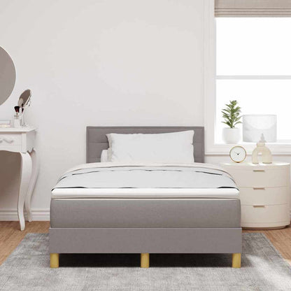 LED Boxspringbett mit Matratze mit LED Taupe 120 x 200 cm Stoff