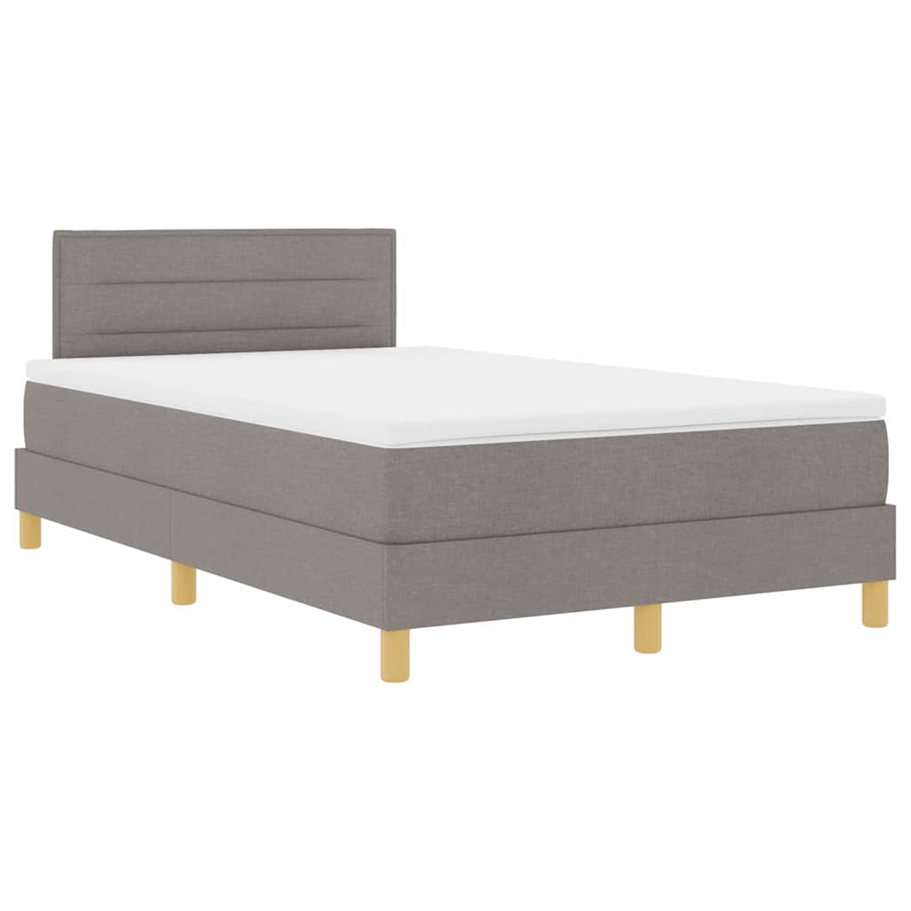 LED Boxspringbett mit Matratze mit LED Taupe 120 x 200 cm Stoff