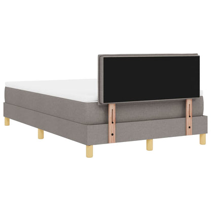 LED Boxspringbett mit Matratze mit LED Taupe 120 x 200 cm Stoff