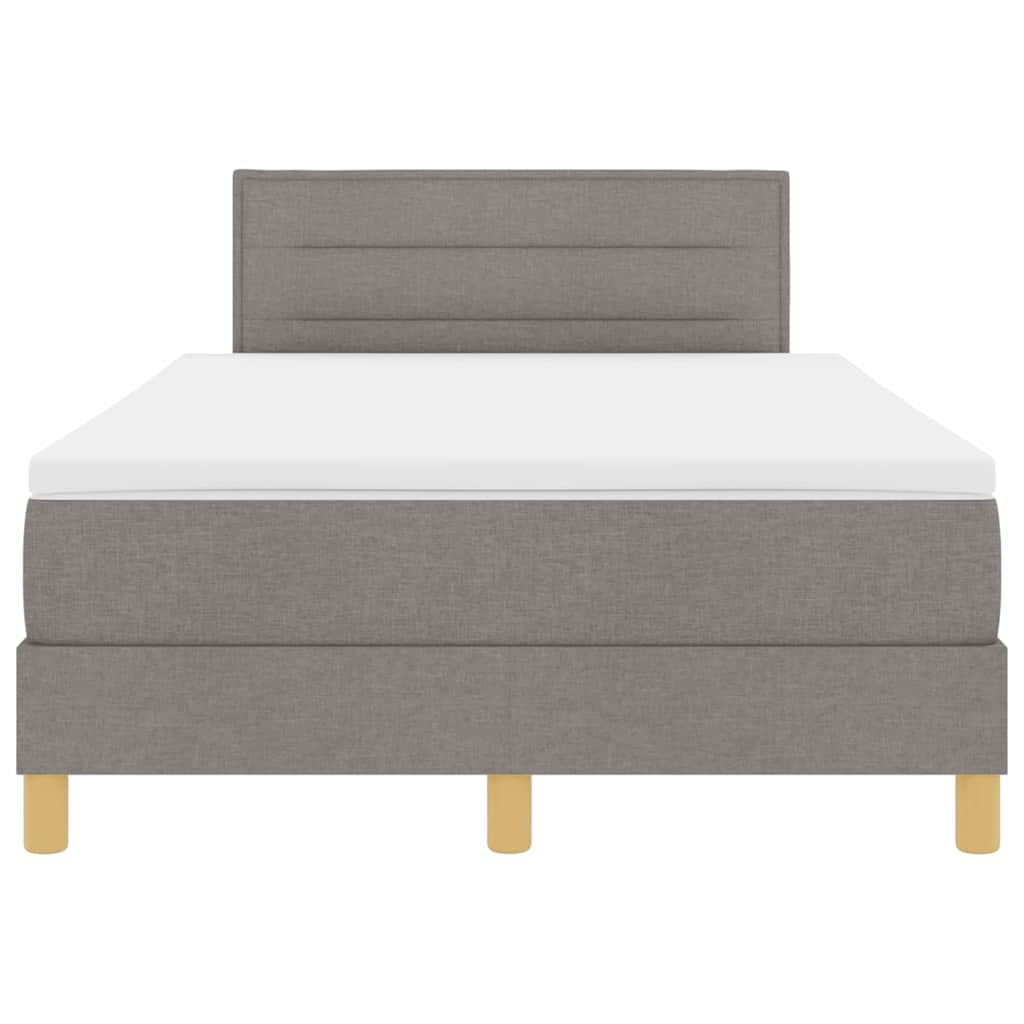 LED Boxspringbett mit Matratze mit LED Taupe 120 x 200 cm Stoff
