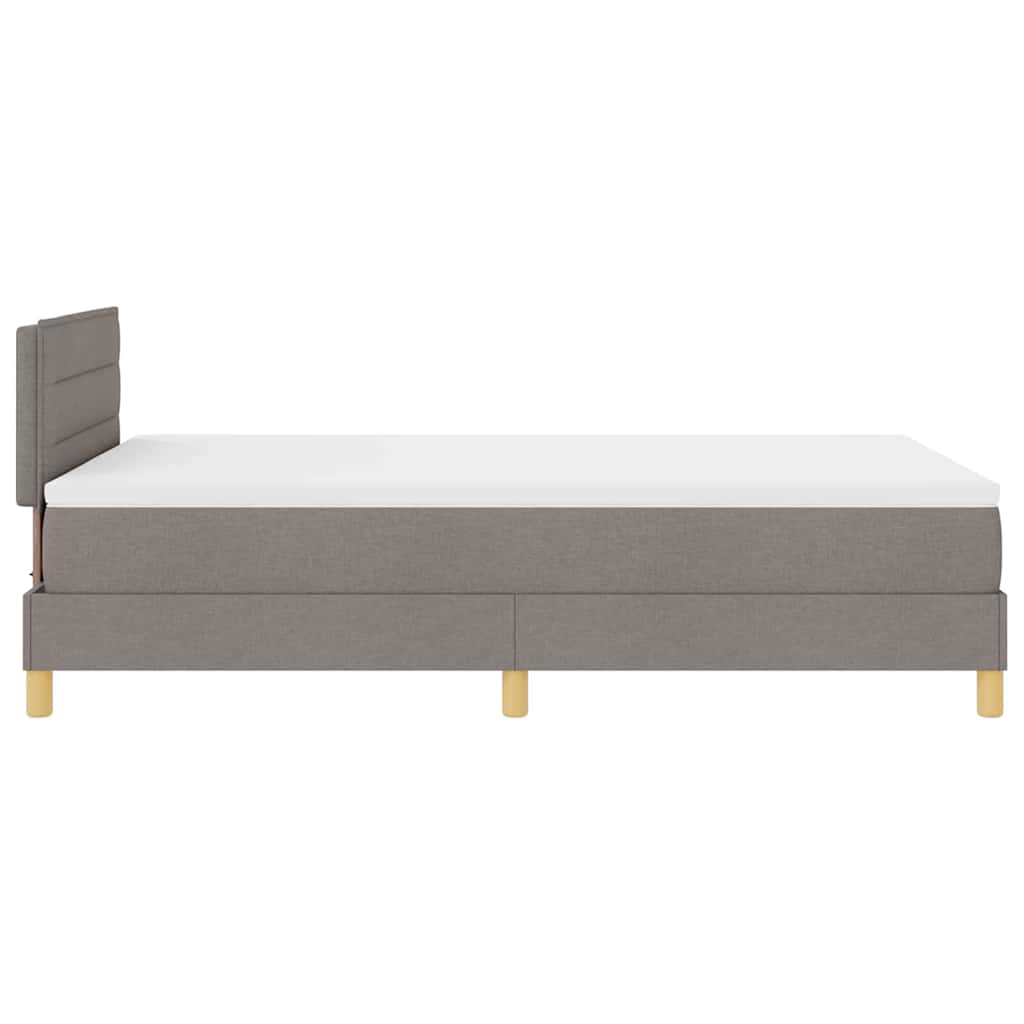 LED Boxspringbett mit Matratze mit LED Taupe 120 x 200 cm Stoff