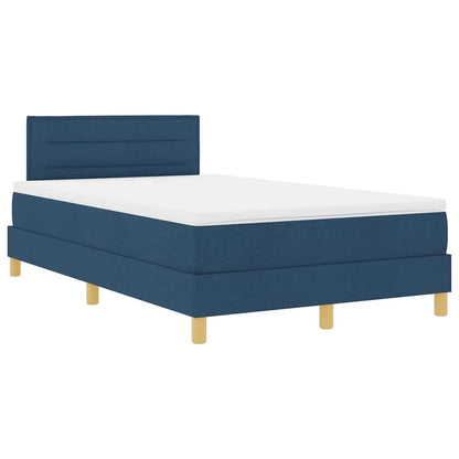 LED Boxspringbett mit Matratze mit LED Blau 120 x 200 cm Stoff