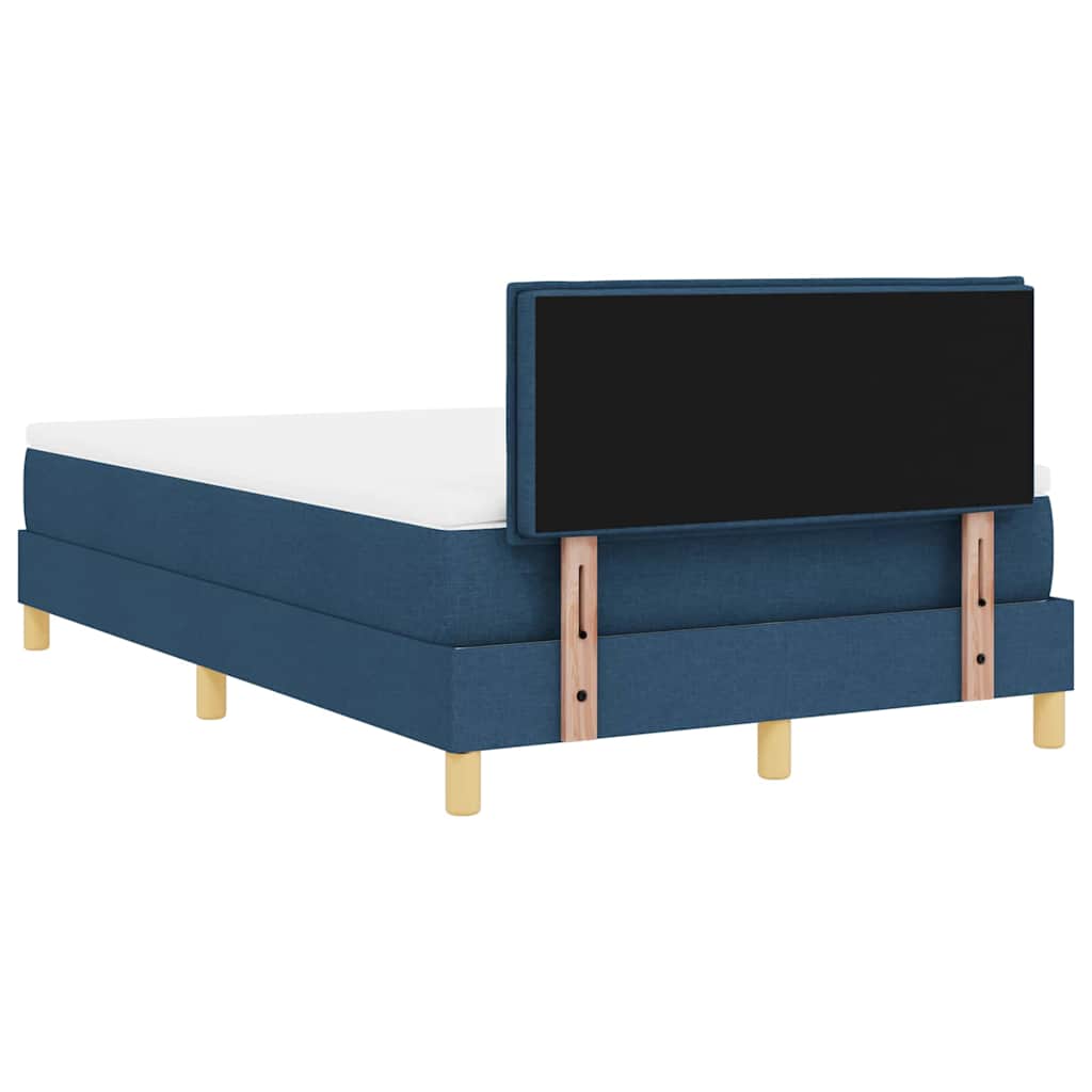LED Boxspringbett mit Matratze mit LED Blau 120 x 200 cm Stoff