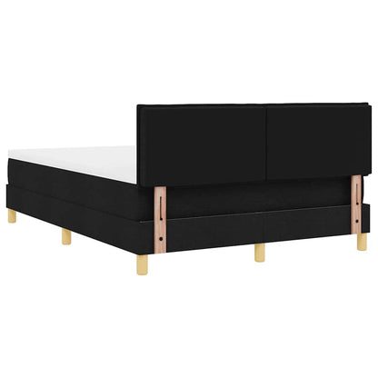 vidaXL LED Boxspringbett mit Matratze Schwarz 140 x 190 cm Stoff