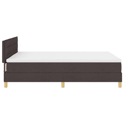LED Boxspringbett mit Matratze Dunkelbraun 140 x 190 cm Stoff