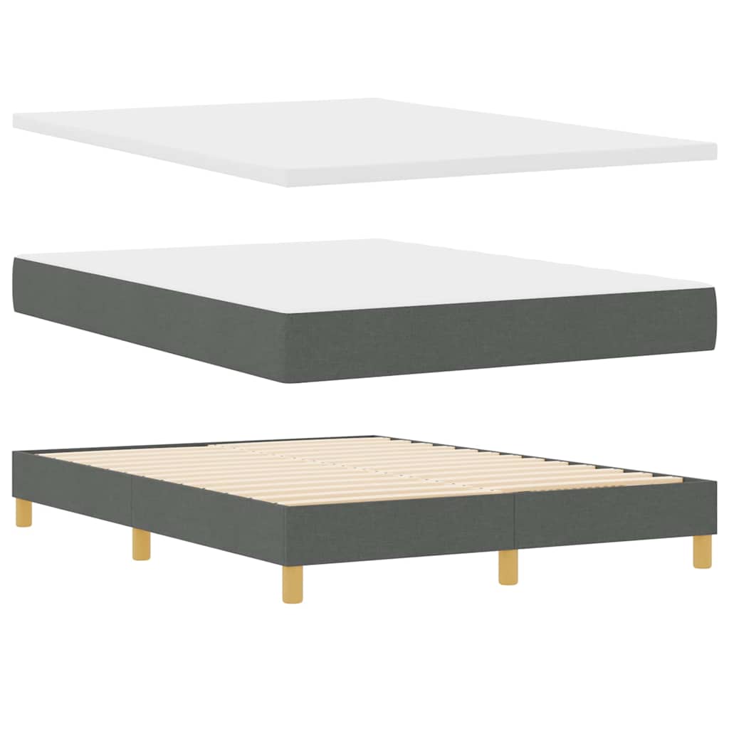 LED Boxspringbett mit Matratze Dunkelgrau 160 x 200 cm Stoff
