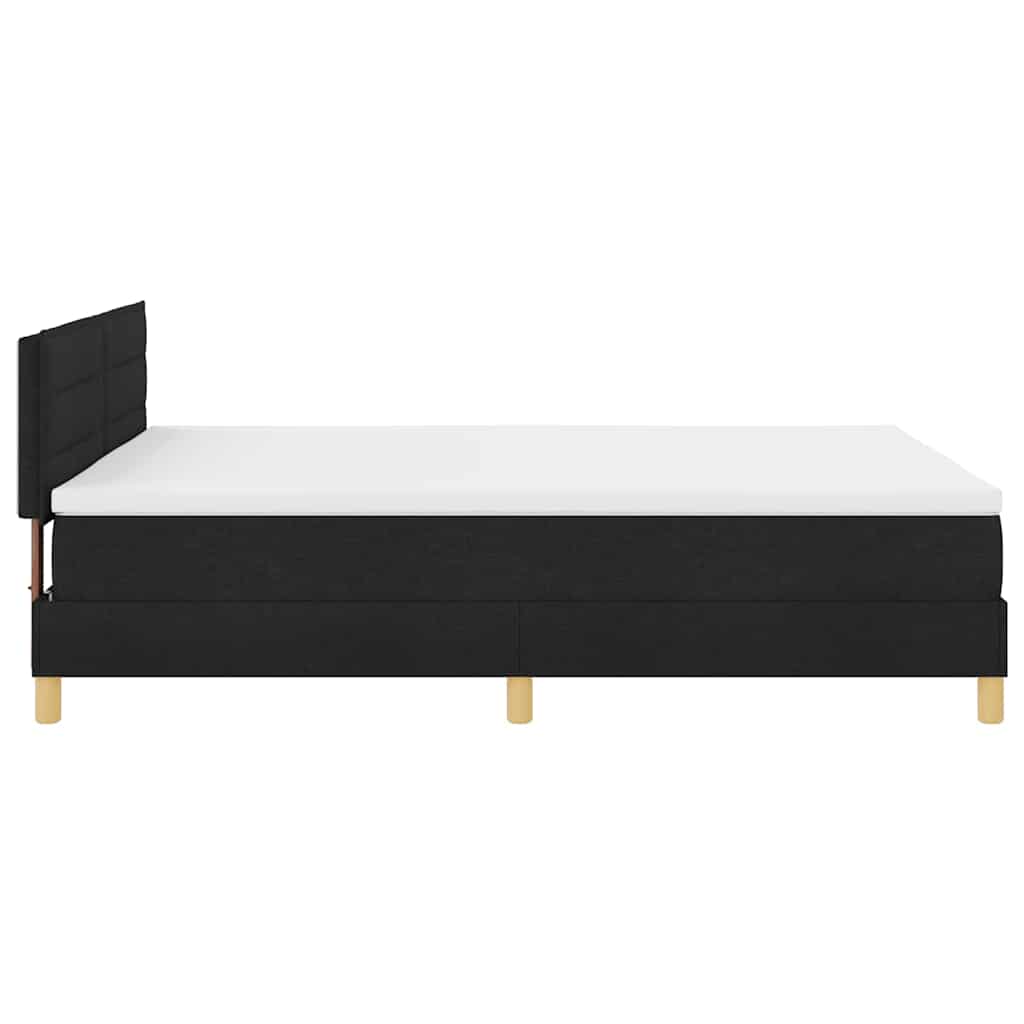 LED Boxspringbett mit Matratze Schwarz 160 x 200 cm Stoff