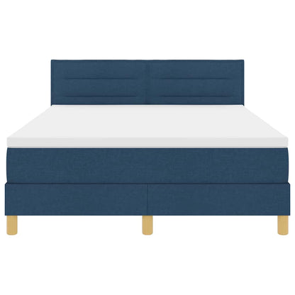 LED Boxspringbett mit Matratze mit LED Blau 160 x 200 cm Stoff