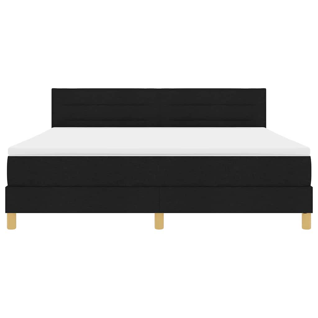 LED Boxspringbett mit Matratze Schwarz 180 x 200 cm Stoff