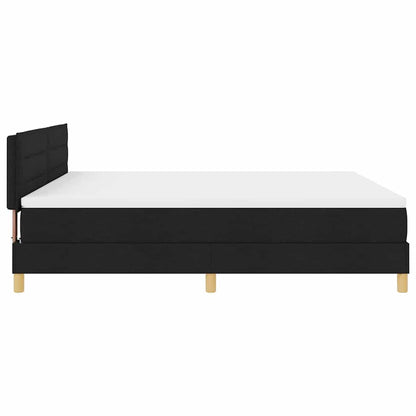 LED Boxspringbett mit Matratze Schwarz 180 x 200 cm Stoff