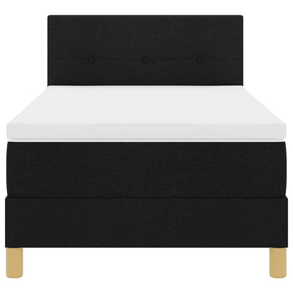 LED Boxspringbett mit Matratze Schwarz 90 x 190 cm Stoff