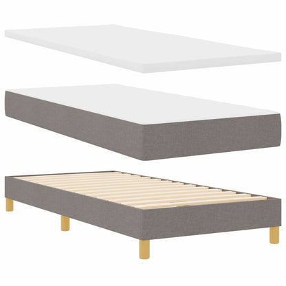 vidaXL LED Boxspringbett mit Matratze mit LED Taupe 90 x 190 cm Stoff