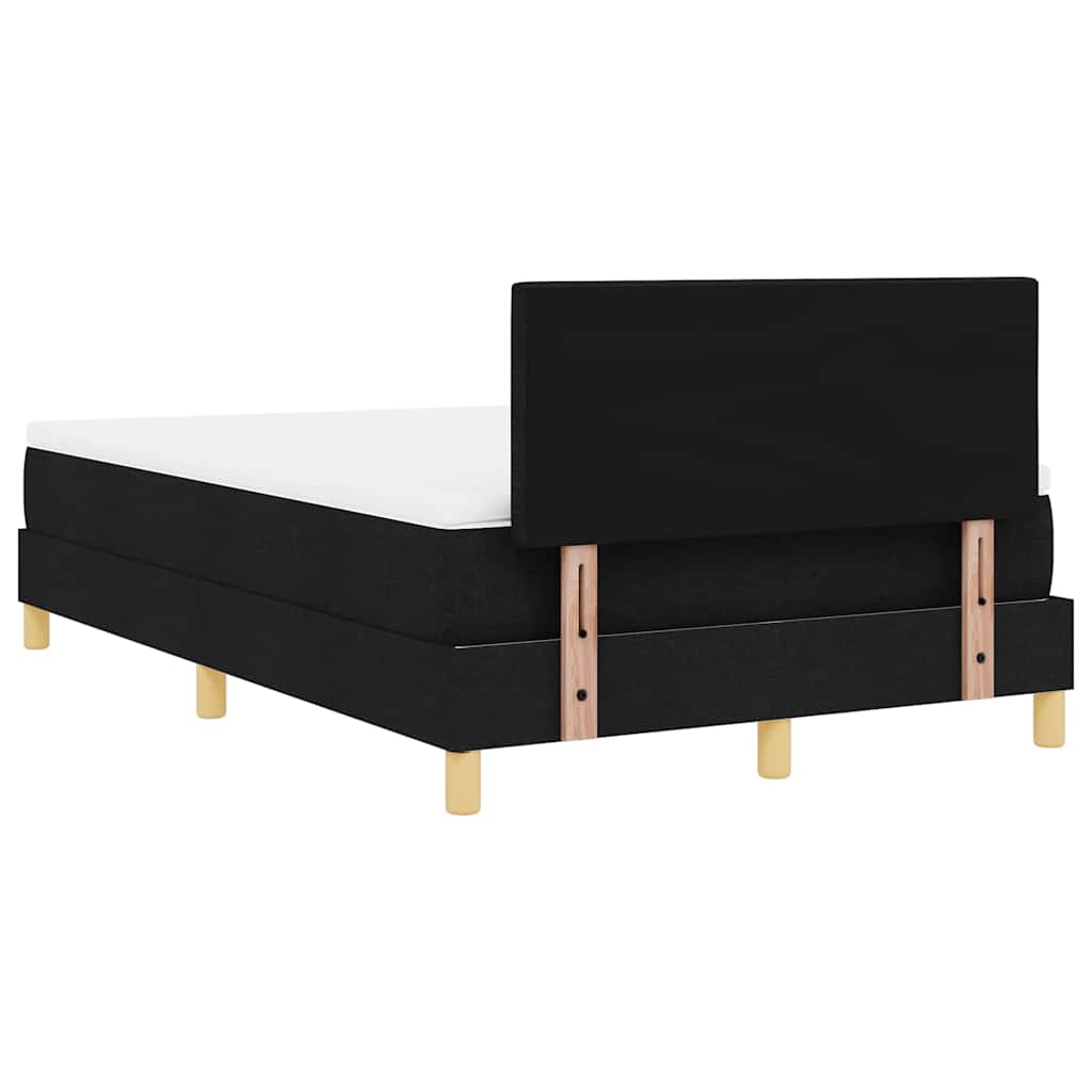 LED Boxspringbett mit Matratze Schwarz 120 x 200 cm Stoff