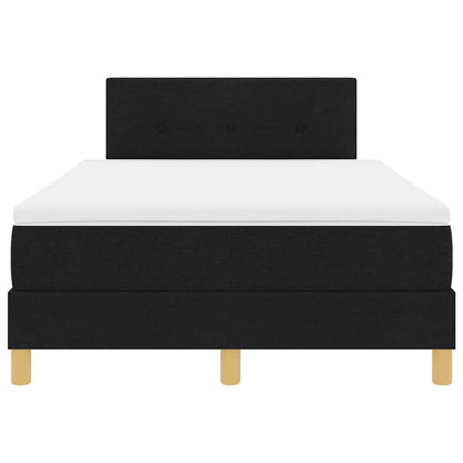 LED Boxspringbett mit Matratze Schwarz 120 x 200 cm Stoff