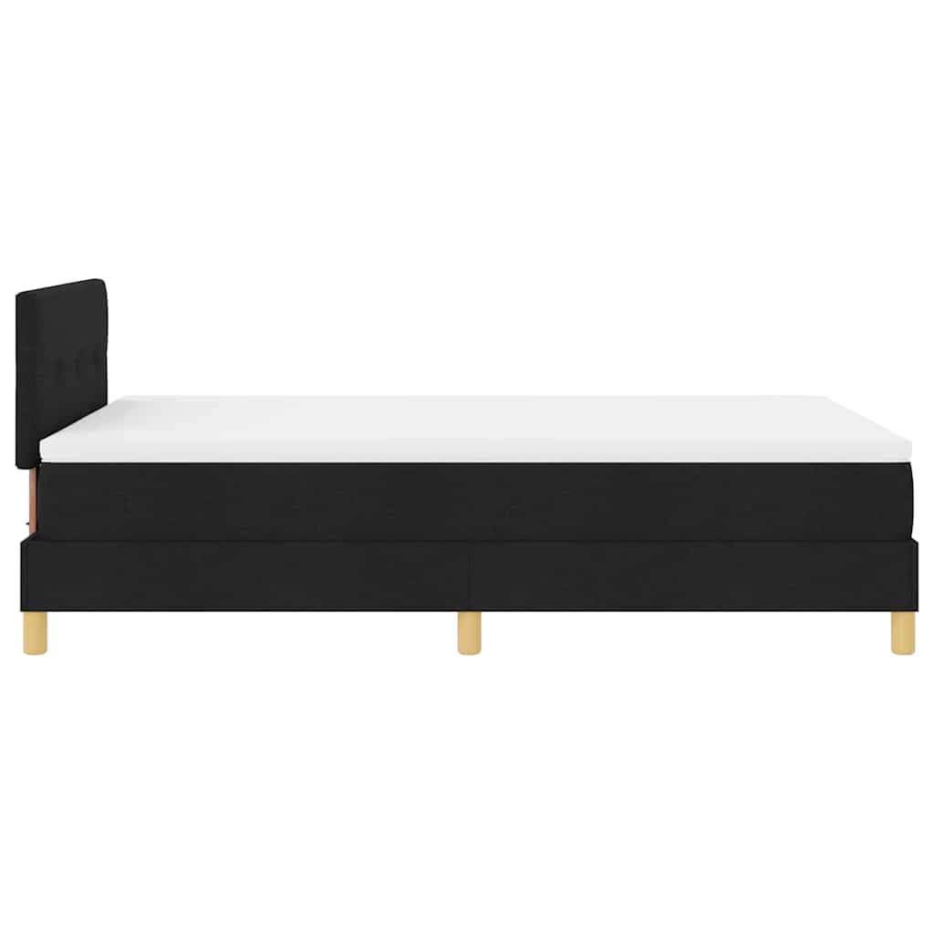 LED Boxspringbett mit Matratze Schwarz 120 x 200 cm Stoff