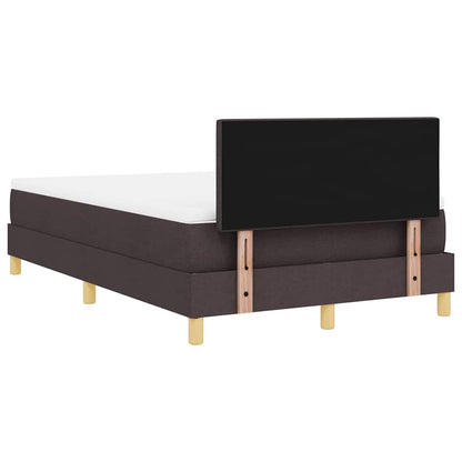 vidaXL LED Boxspringbett mit Matratze Dunkelbraun 120 x 200 cm Stoff