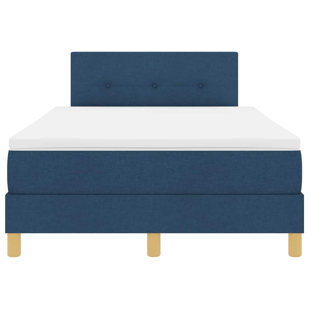 LED Boxspringbett mit Matratze mit LED Blau 120 x 200 cm Stoff