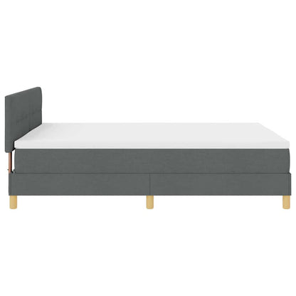 LED Boxspringbett mit Matratze Dunkelgrau 140 x 200 cm Stoff