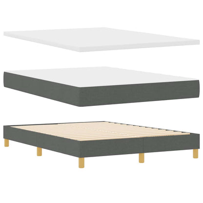 LED Boxspringbett mit Matratze Dunkelgrau 160 x 200 cm Stoff