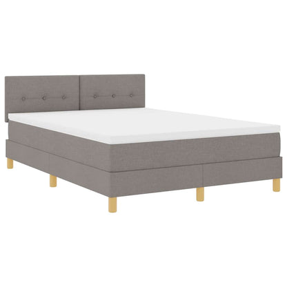 LED Boxspringbett mit Matratze mit LED Taupe 160 x 200 cm Stoff