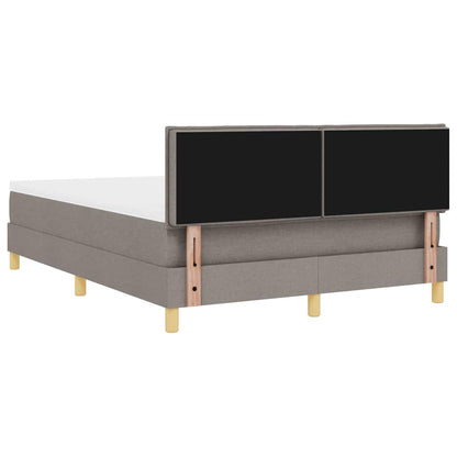 LED Boxspringbett mit Matratze mit LED Taupe 160 x 200 cm Stoff