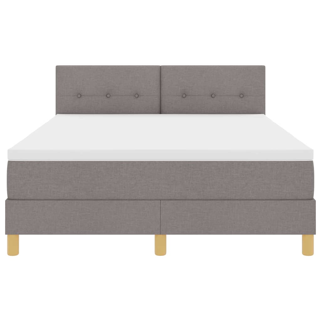LED Boxspringbett mit Matratze mit LED Taupe 160 x 200 cm Stoff