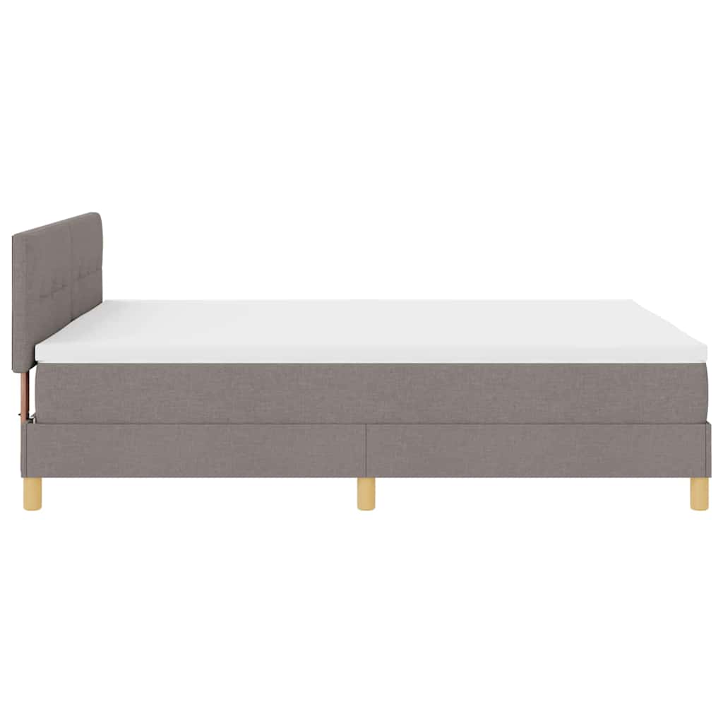 LED Boxspringbett mit Matratze mit LED Taupe 160 x 200 cm Stoff