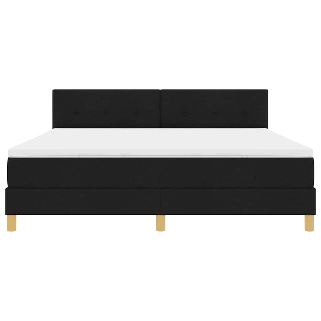 LED Boxspringbett mit Matratze Schwarz 180 x 200 cm Stoff