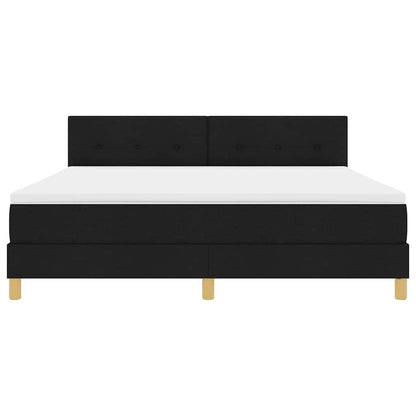 LED Boxspringbett mit Matratze Schwarz 180 x 200 cm Stoff