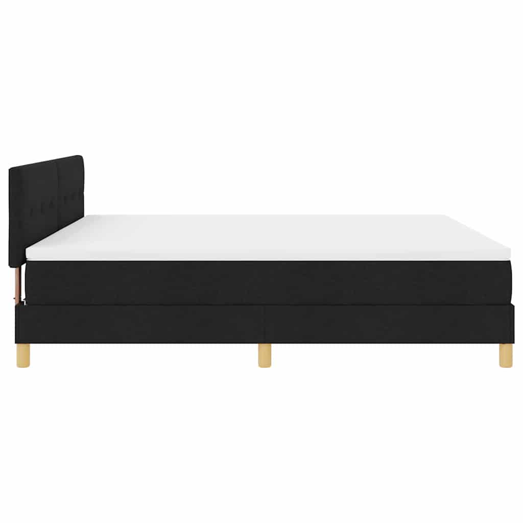 LED Boxspringbett mit Matratze Schwarz 180 x 200 cm Stoff