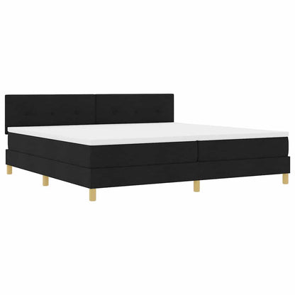vidaXL LED Boxspringbett mit Matratze Schwarz 200 x 200 cm Stoff