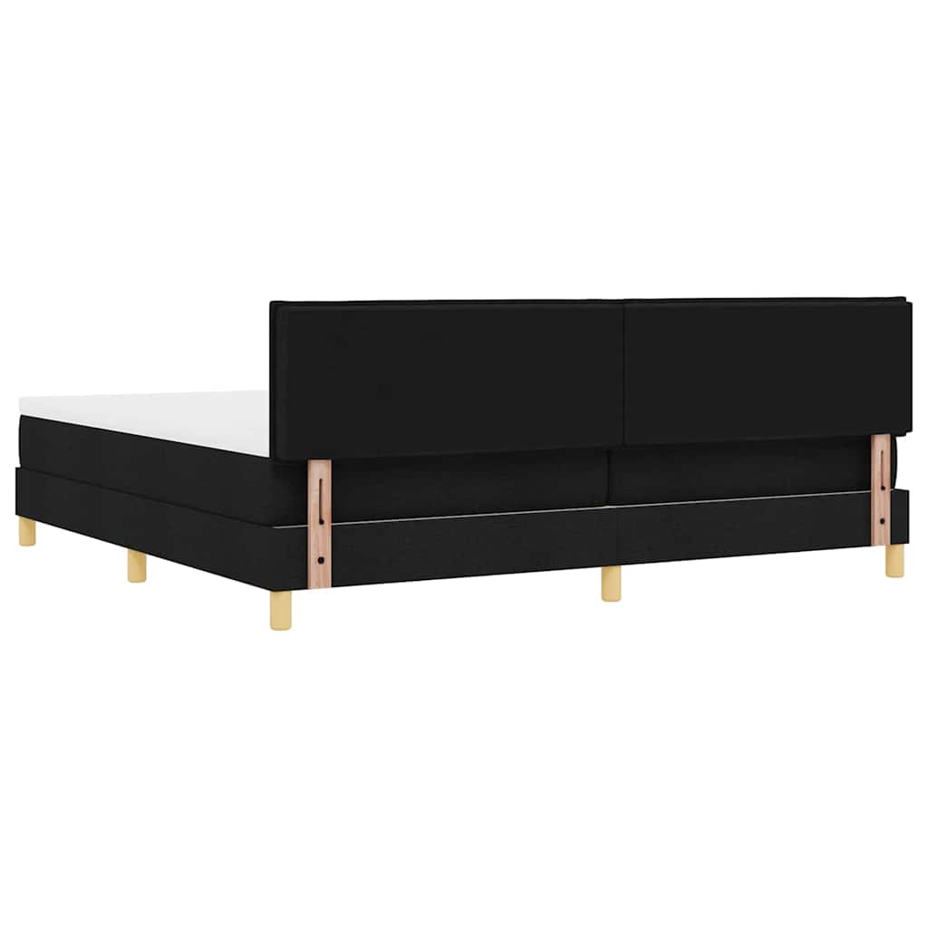 vidaXL LED Boxspringbett mit Matratze Schwarz 200 x 200 cm Stoff