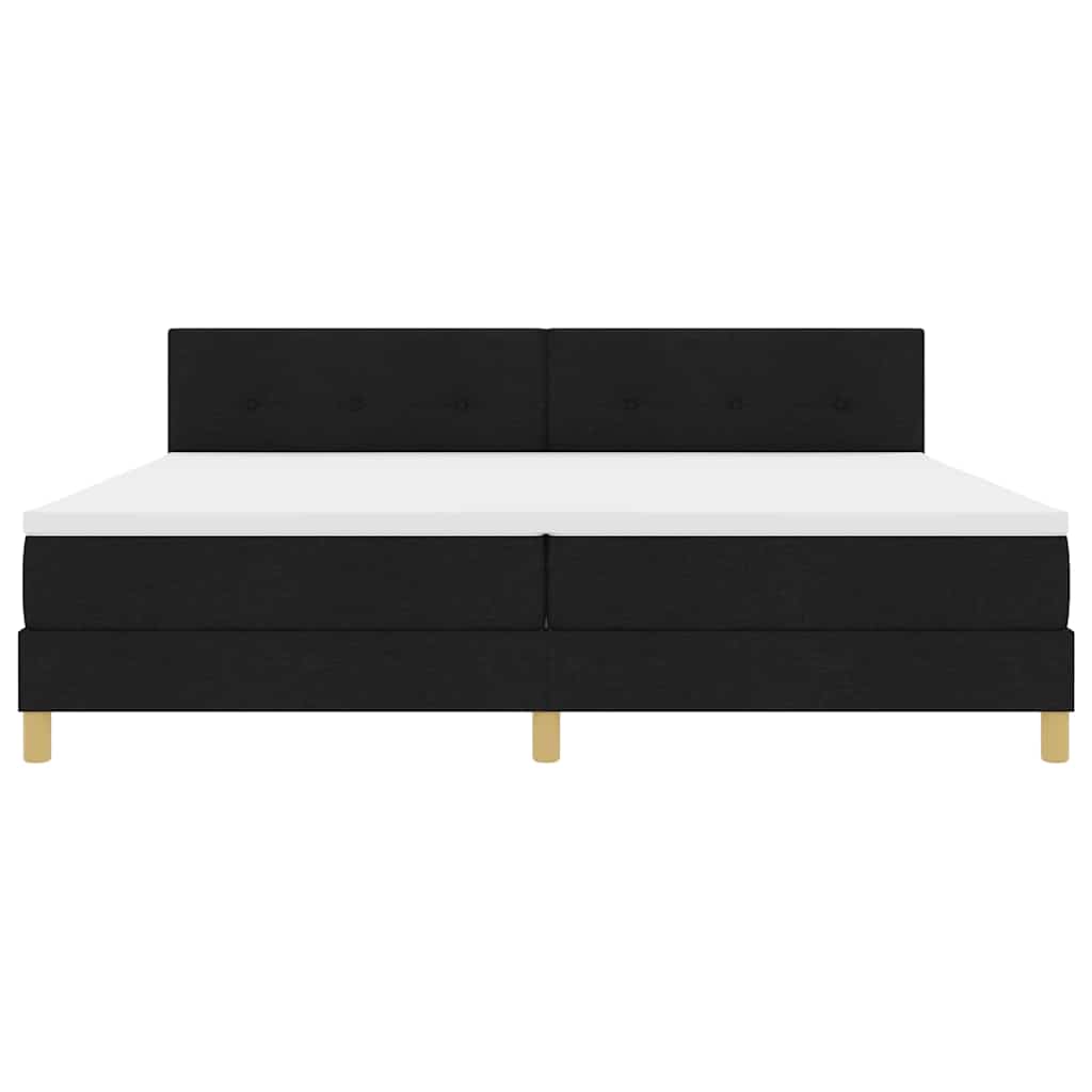 vidaXL LED Boxspringbett mit Matratze Schwarz 200 x 200 cm Stoff