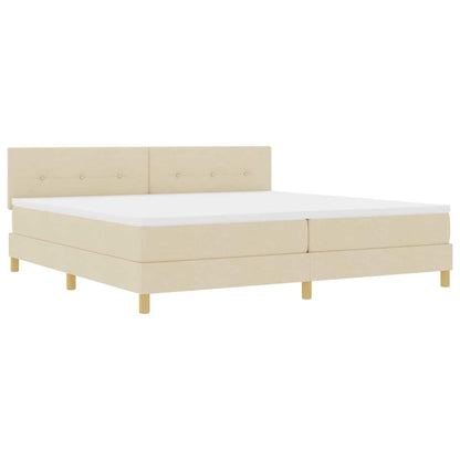 LED Boxspringbett mit Matratze mit LED Creme 200 x 200 cm Stoff