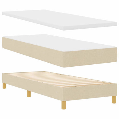 LED Boxspringbett mit Matratze mit LED Creme 80 x 200 cm Stoff