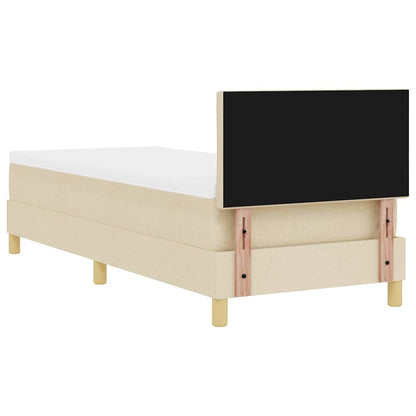 LED Boxspringbett mit Matratze mit LED Creme 80 x 200 cm Stoff
