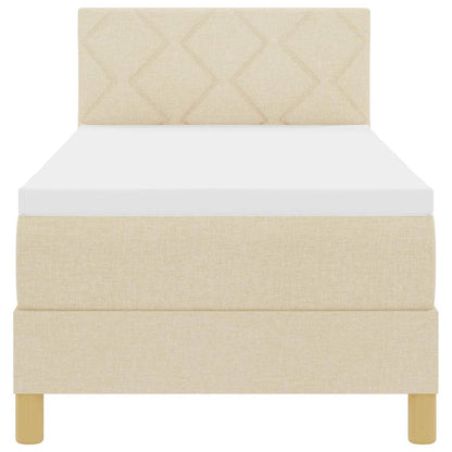 LED Boxspringbett mit Matratze mit LED Creme 80 x 200 cm Stoff