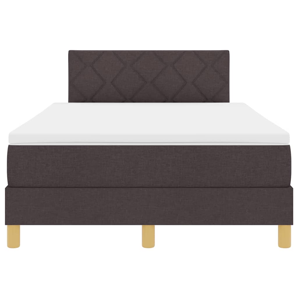 LED Boxspringbett mit Matratze Dunkelbraun 120 x 190 cm Stoff