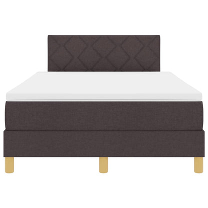 LED Boxspringbett mit Matratze Dunkelbraun 120 x 190 cm Stoff