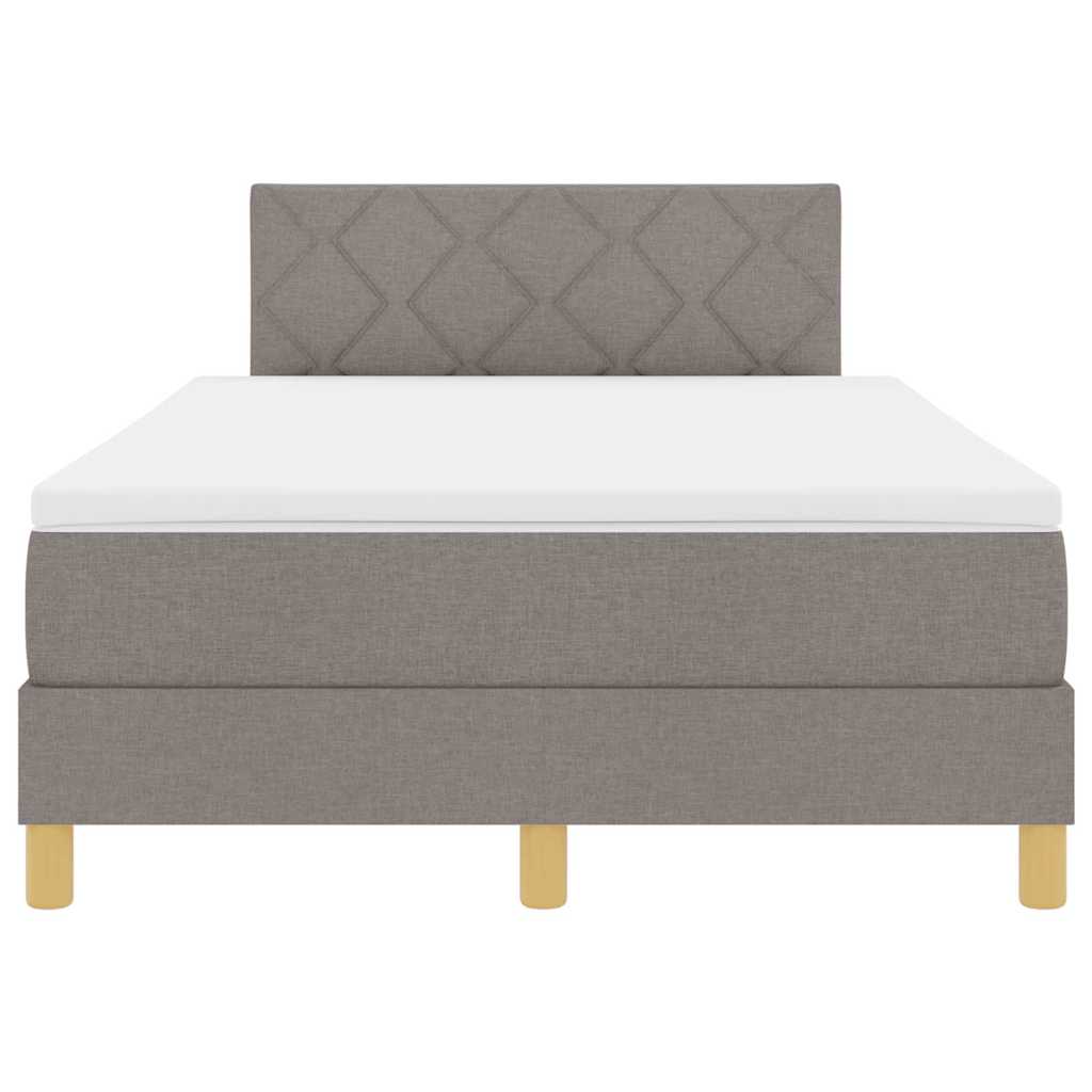 LED Boxspringbett mit Matratze mit LED Taupe 120 x 190 cm Stoff