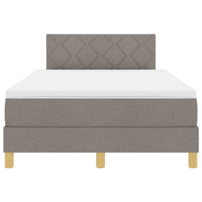 LED Boxspringbett mit Matratze mit LED Taupe 120 x 190 cm Stoff