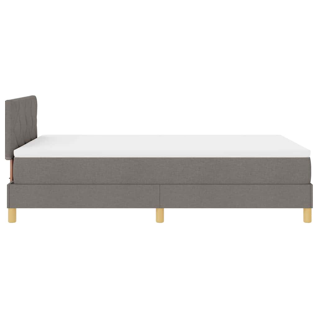 LED Boxspringbett mit Matratze mit LED Taupe 120 x 190 cm Stoff
