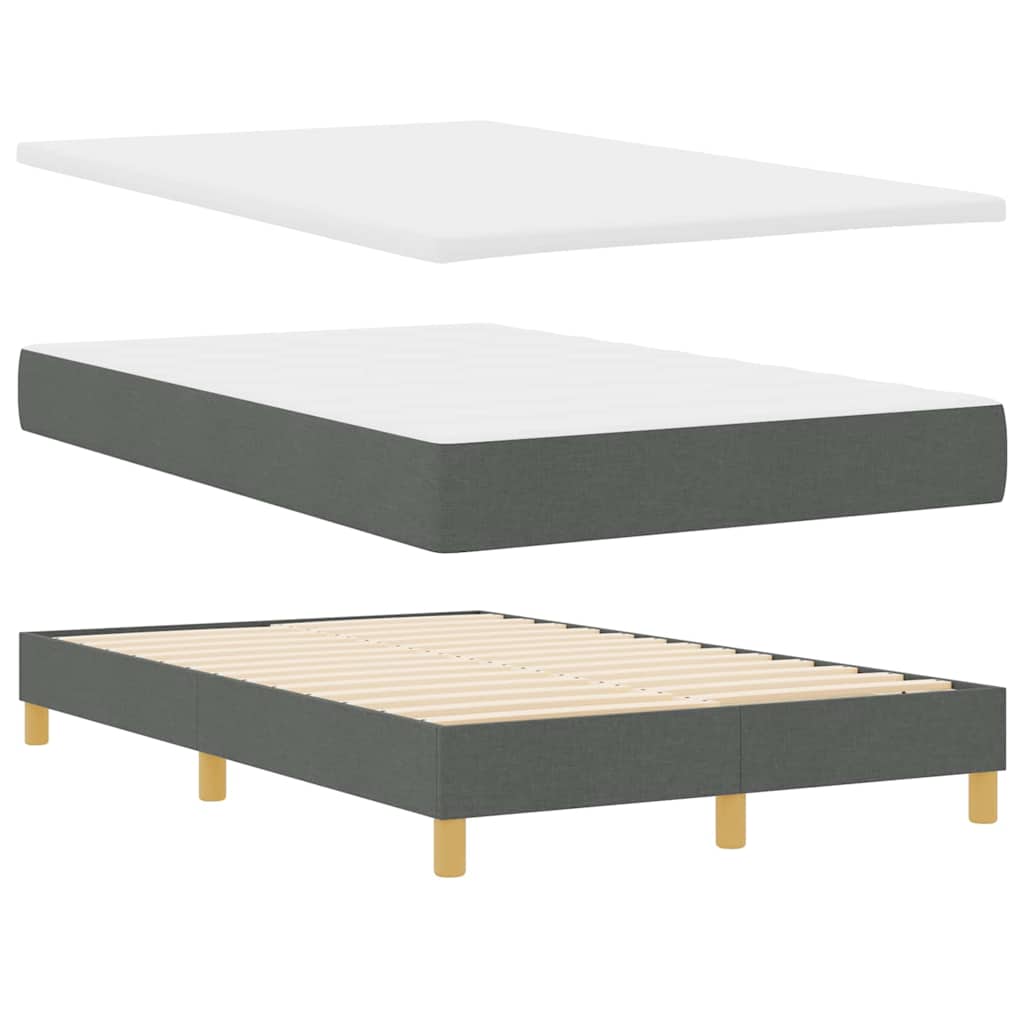 LED Boxspringbett mit Matratze Dunkelgrau 120 x 200 cm Stoff