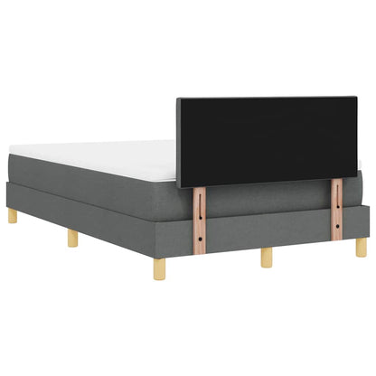 LED Boxspringbett mit Matratze Dunkelgrau 120 x 200 cm Stoff