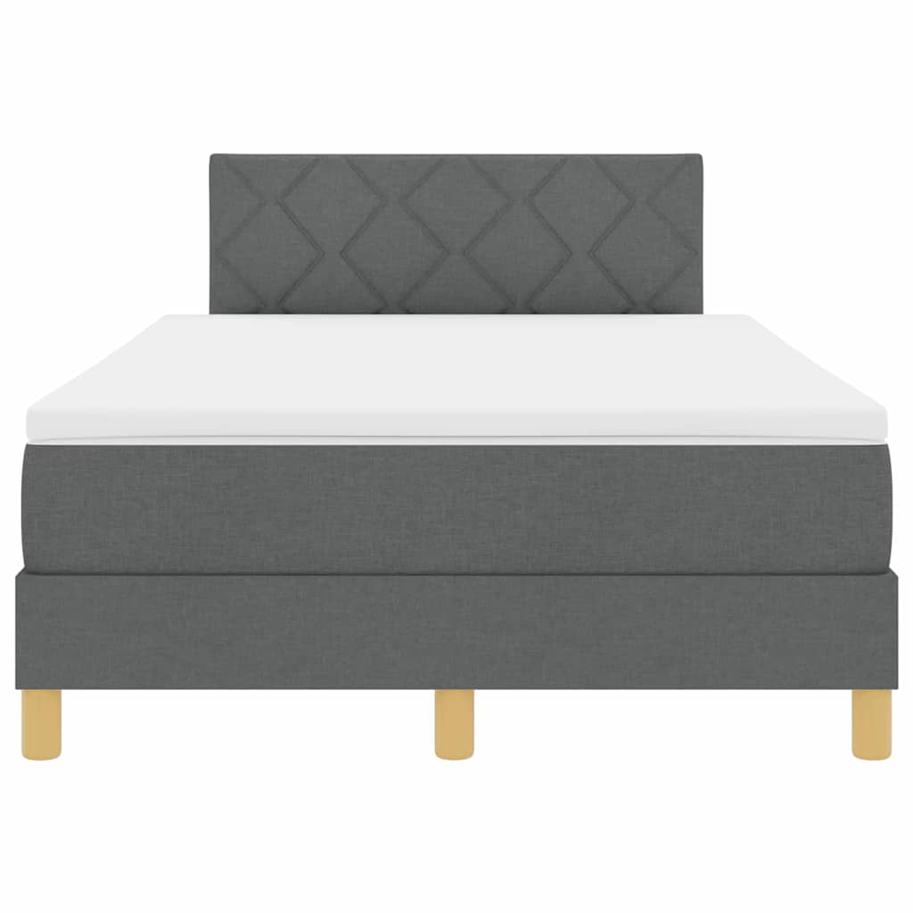 LED Boxspringbett mit Matratze Dunkelgrau 120 x 200 cm Stoff