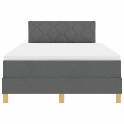 LED Boxspringbett mit Matratze Dunkelgrau 120 x 200 cm Stoff