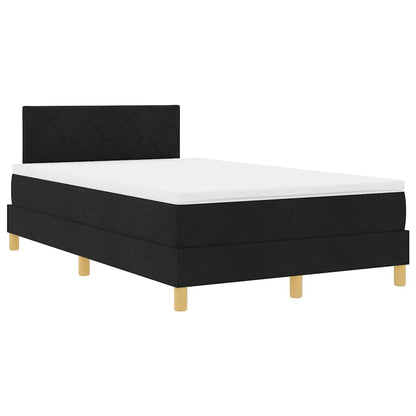 LED Boxspringbett mit Matratze Schwarz 120 x 200 cm Stoff