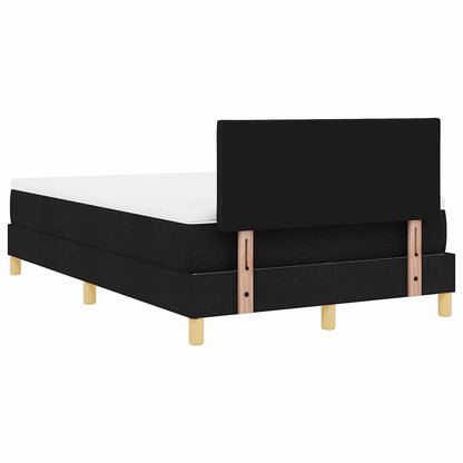 LED Boxspringbett mit Matratze Schwarz 120 x 200 cm Stoff