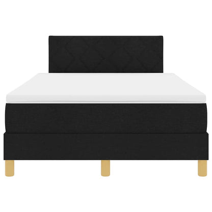 LED Boxspringbett mit Matratze Schwarz 120 x 200 cm Stoff